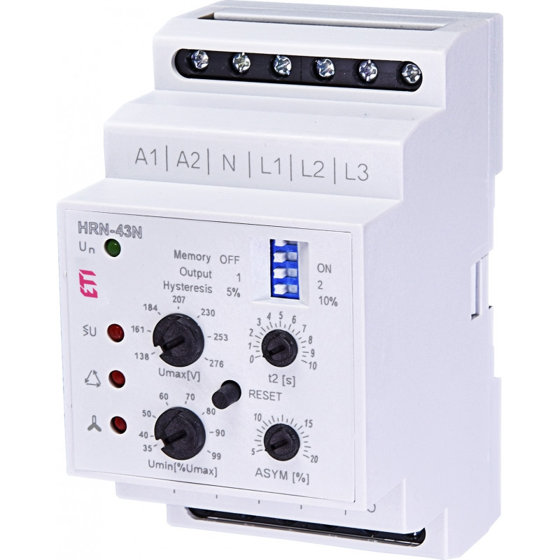 Реле контроля напряжения ETI HRN-43N 230V (3F, 2x16A_AC1) с нейтралью (2471404)