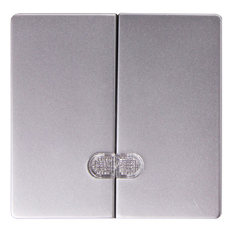 Клавіша E.NEXT e.lux.11881L.pn.aluminium подвійна "алюміній" з підсвічуванням (ins0040097)