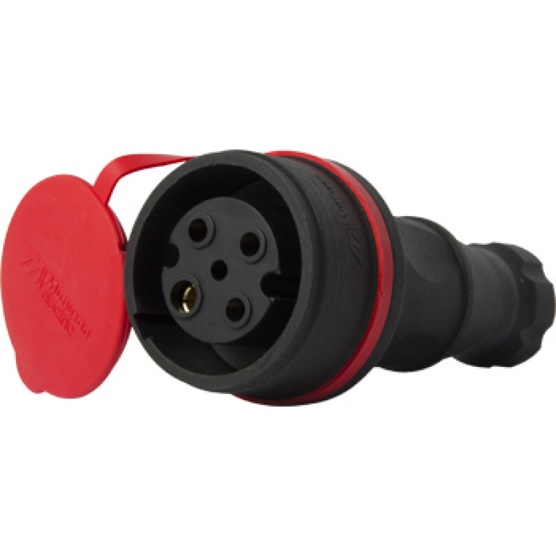 Силова розетка переносна із захисною кришкою каучукова E.NEXT e.socket.rubber.071.32, 4P, 32А (s9100033)