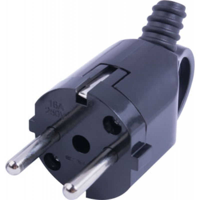 Вилка бытовая E.NEXT e.plug.angle.006.16, с заземлением, 16А, угловая, черная, с ручкой (s9100047) Вилка бытовая E.NEXT e.plug.angle.006.16, с заземлением, 16А, угловая, черная, с ручкой (s9100047)