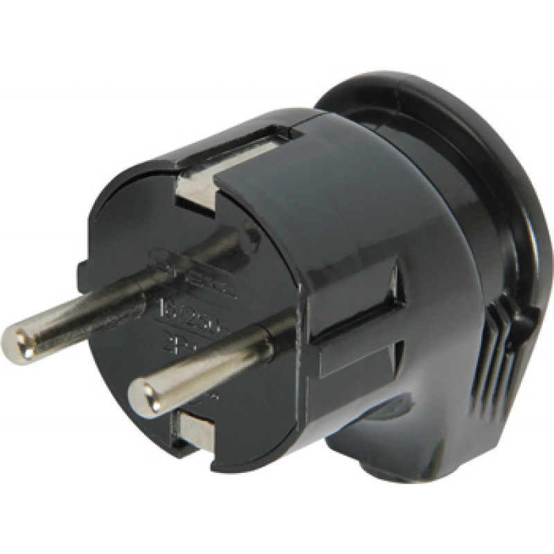 Вилка бытовая E.NEXT e.plug.angle.008.16, с заземлением, 16А угловая черная (s9100005) Вилка бытовая E.NEXT e.plug.angle.008.16, с заземлением, 16А угловая черная (s9100005)