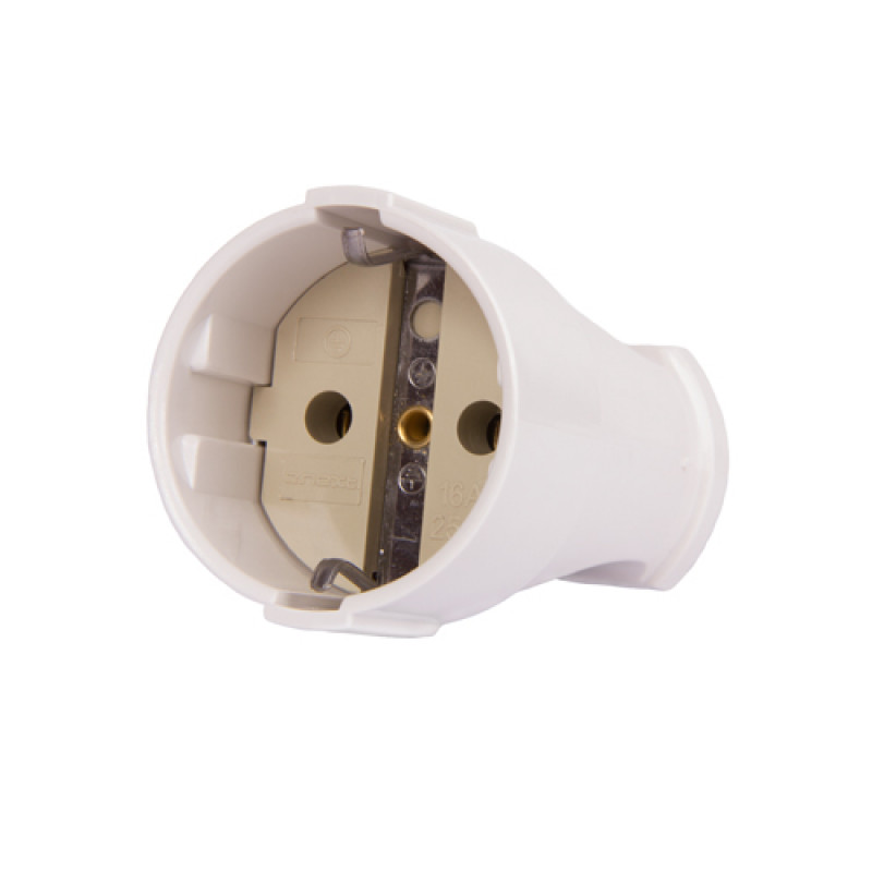Розетка переносная E.NEXT e.socket.003.16.white, с заземлением, 16А белая (p017003)