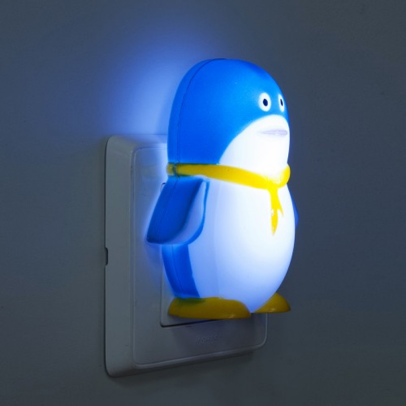 Світильник нічник Feron FN1001 синій пінгвін (23221)