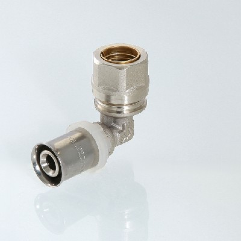 Пресс-фитинг угольник VALTEC 16мм с переходом на обжимное соединение ...