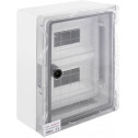 Шкаф ударопрочный из АБС-пластика E.NEXT e.plbox.250.330.130.18m.tr, 250х330х130мм, IP65 с прозрачной дверцей и панелью под 18 модулей (CP5112)