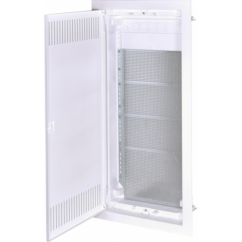 Щит металопластиковий слаботочний ETI ECG56 MEDIA-I, перфорована панель, перфоровані металеві білі дверцята (1101159)
