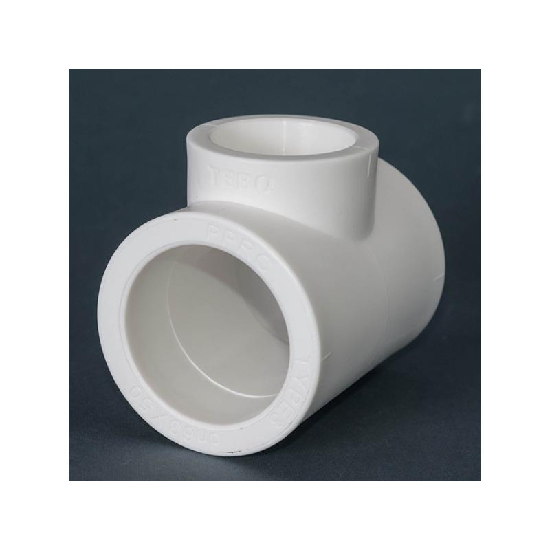 Тройник полипропиленовый PPR соединительный 20 TEBO белый
