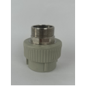 Муфта полипропиленовая PPR 50х1 1/2" с наружной резьбой под ключ TEBO серая
