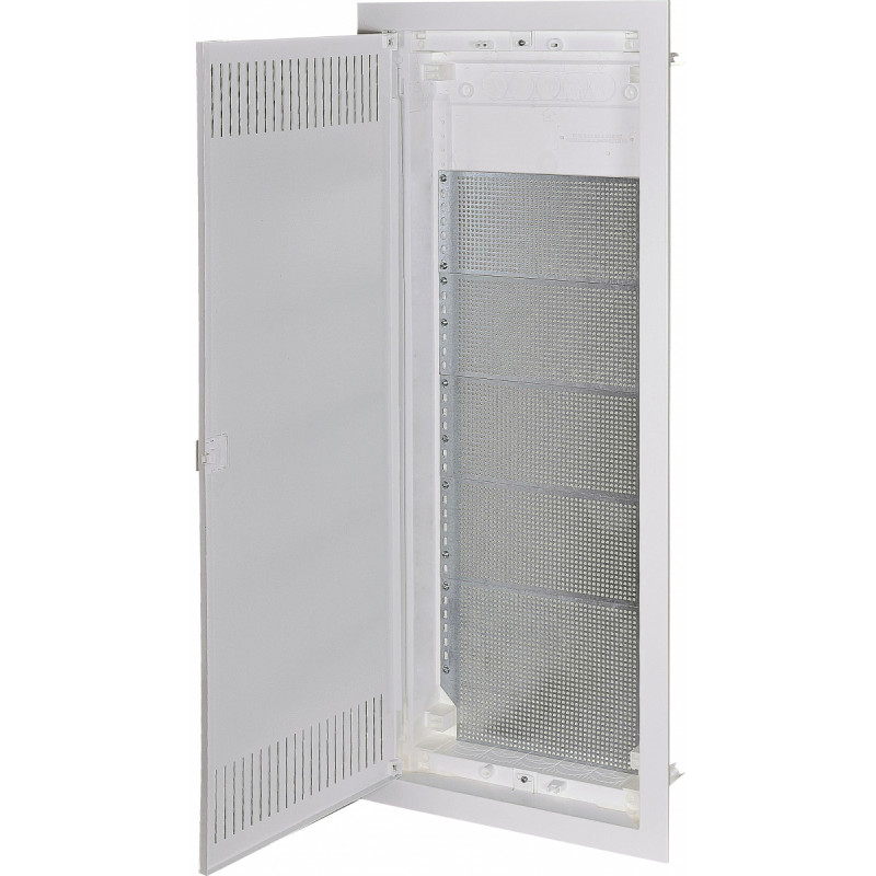 Щит металлопластиковый слаботочный ETI ECG70 MEDIA-I, перфорированная панель, перфорированная металлическая белая дверца (1101179)