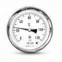 Термометр биметаллический осевой ТБ 100 мм, L = 100 мм, класс1,5 G 1/2, Т= + 160 ° C