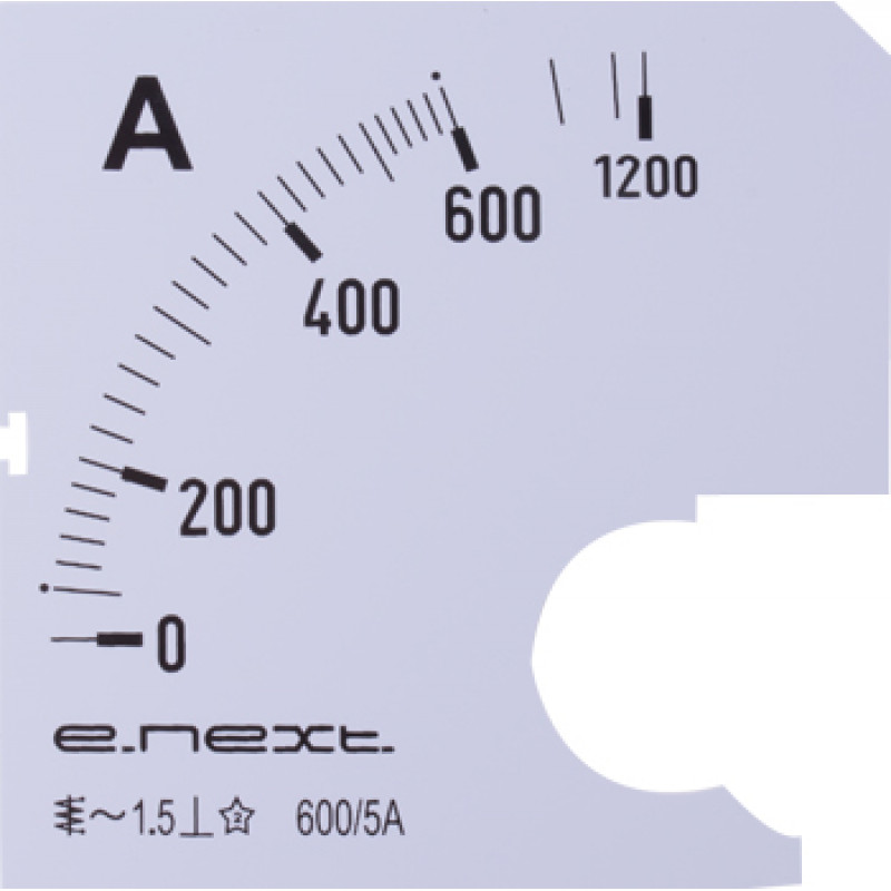 Шкала для амперметра щитового E.NEXT e.meter72.a600.scale АС 600А 72х72мм (s066007)