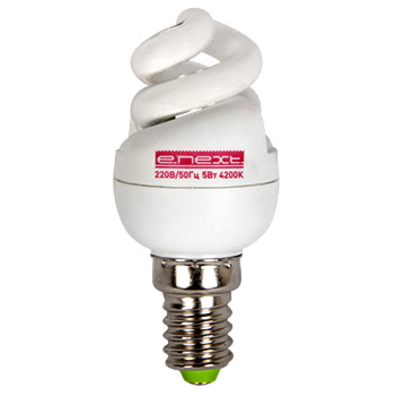 Лампа энергосберегающая E.NEXT e.save.screw.E14.5.4200.T2, тип спираль, патрон Е14, 5W, 4200 К, колба Т2 (l0260017)