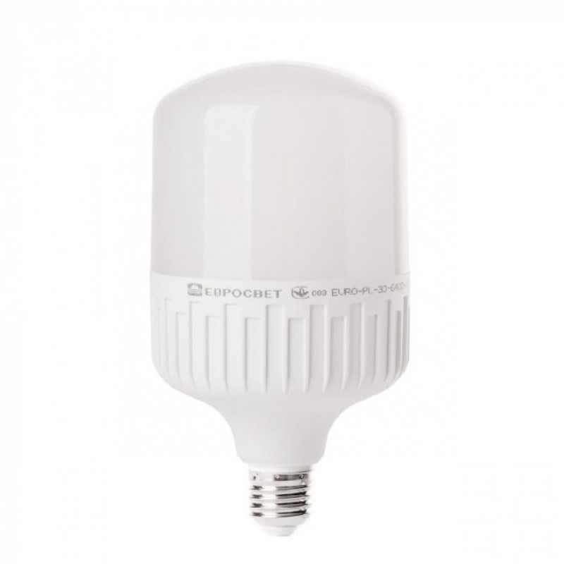 Лампа светодиодная высокомощная ЕВРОСВЕТ 30Вт 6400К EVRO-PL-30-6400-27 Е27 (39472)