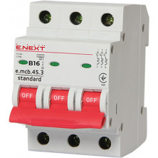 Автоматический выключатель E.NEXT e.mcb.stand.45.3.B16, 3р, 16А, В, 4,5 кА (s001026)