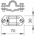Универсальный разделительный зажим OBO Bettermann с 16 мм на 8-10 мм, оцинкованная сталь (5336007)